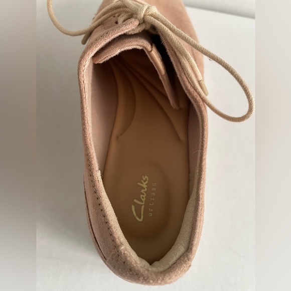 CLARKS TEADALE RHEA WOMEN’S TAUPE SUEDE LACE UP OXFORD SNEAKER SIZE 6.5 B. - Picture 6 of 9
